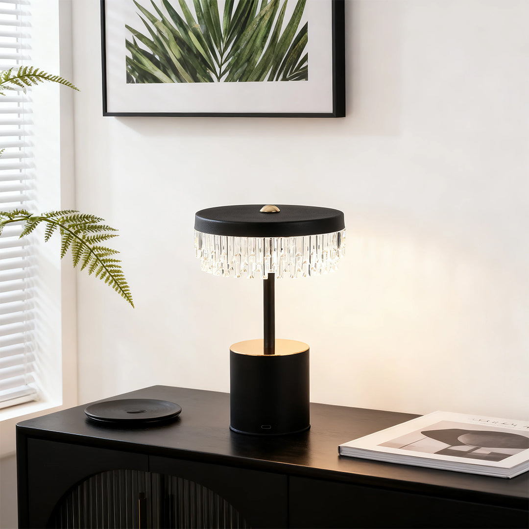 Minimalist Fringe Table Lamp with USB Charging