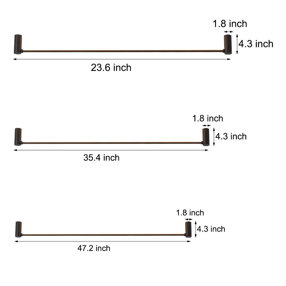Premium Black LED Linear Ceiling Lights - Available in 23.6'', 35.5'', and 47.2'' Lengths
