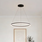 Modern Black LED Ring Chandelier - Aluminum Ceiling Light