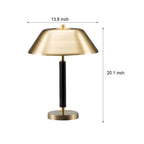 Contemporary Black Metal and Brass Table Lamp for Living Room
