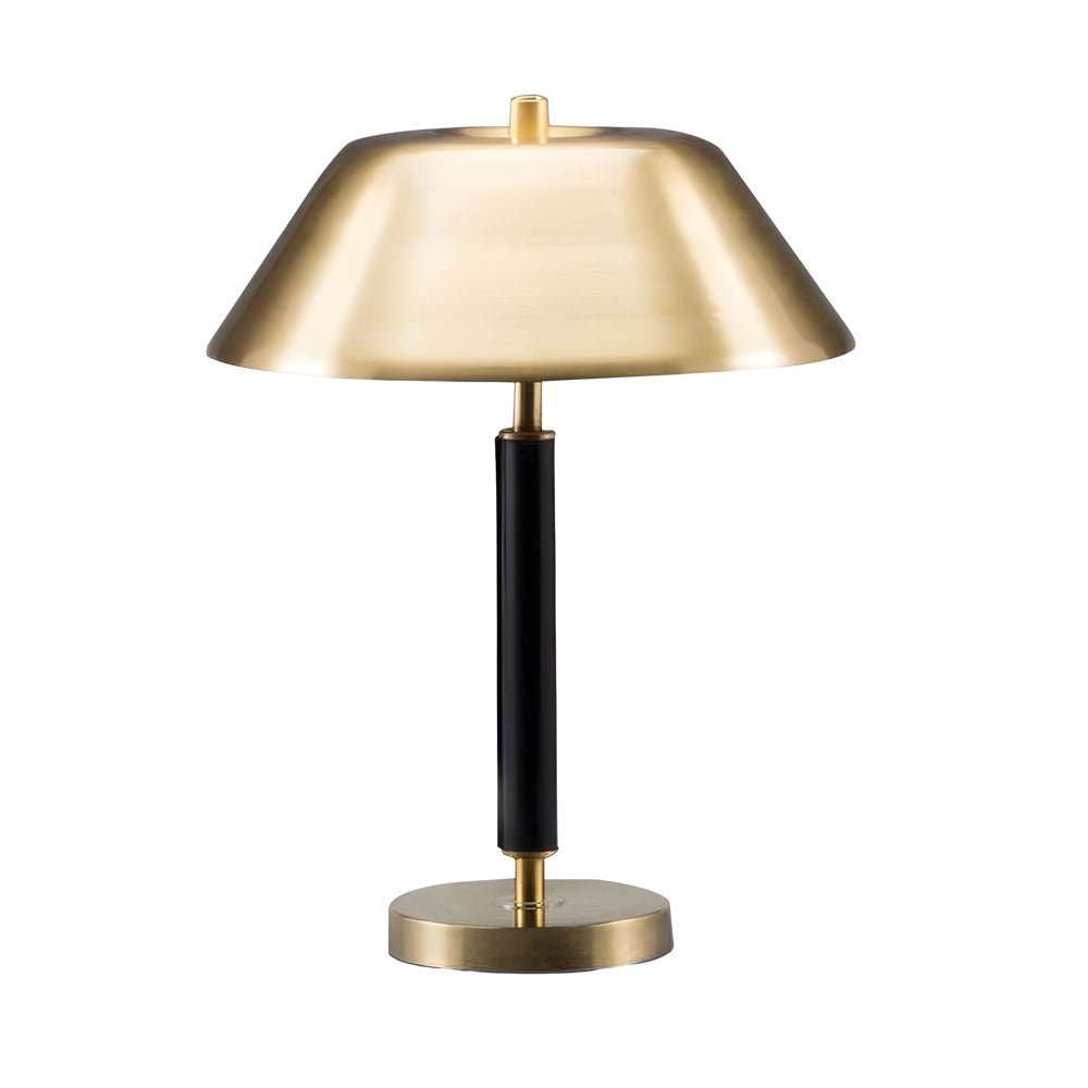 Contemporary Black Metal and Brass Table Lamp for Living Room