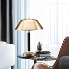 Contemporary Black Metal and Brass Table Lamp for Living Room