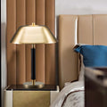 Contemporary Black Metal and Brass Table Lamp for Living Room