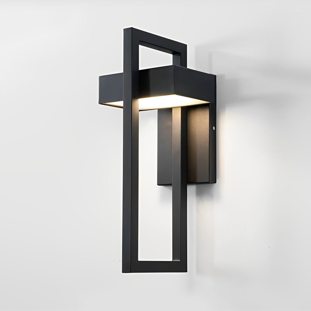Modern Black Rectangular LED Outdoor Wall Sconce