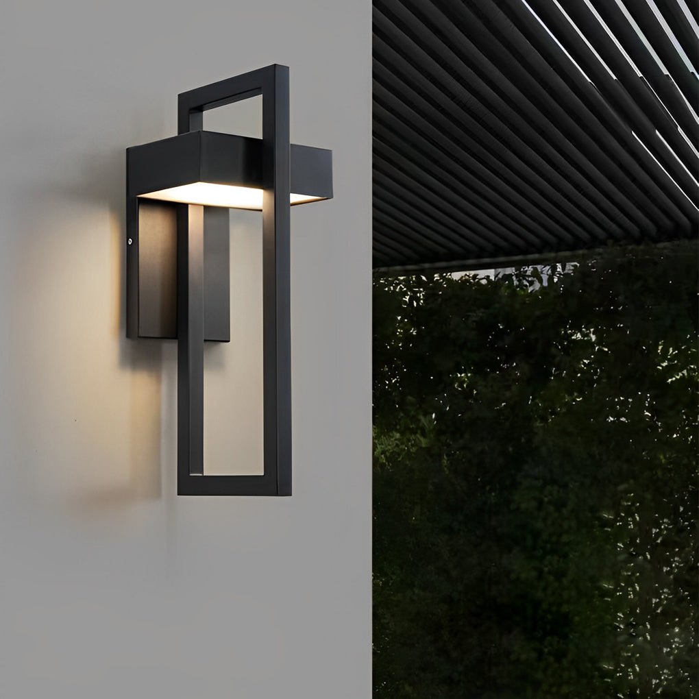 Modern Black Rectangular LED Outdoor Wall Sconce