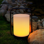 Premium Black Portable Outdoor Table Lamp with White Shade, USB Charging, IP65 Waterproof