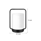Premium Black Portable Outdoor Table Lamp with White Shade, USB Charging, IP65 Waterproof