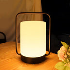 Premium Black Portable Outdoor Table Lamp with White Shade, USB Charging, IP65 Waterproof