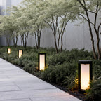 Modern Black LED Cylindrical Bollard Landscape Light