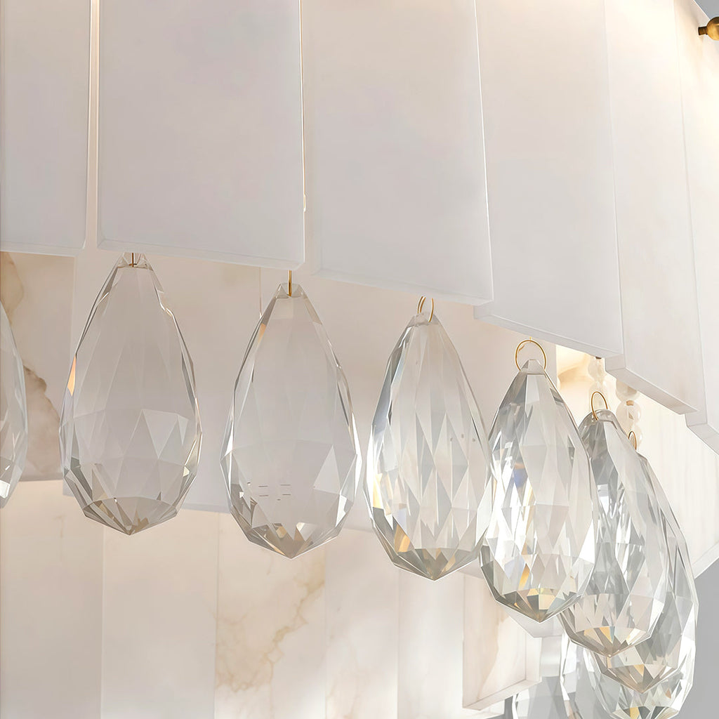 Luxury Brass Chandelier with Cloud Stone Ceiling Light