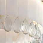 Luxury Brass Chandelier with Cloud Stone Ceiling Light