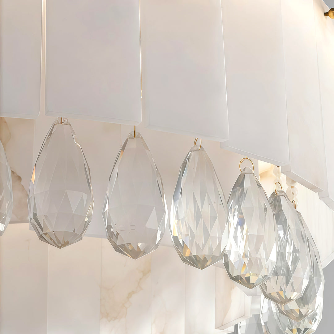 Luxury Brass Chandelier with Cloud Stone Ceiling Light