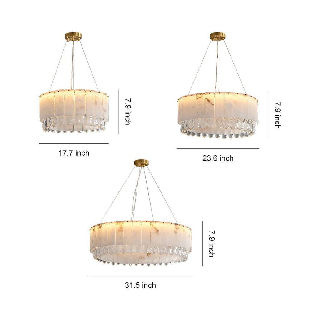 Luxury Brass Chandelier with Cloud Stone Ceiling Light