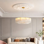 Luxury Brass Chandelier with Cloud Stone Ceiling Light