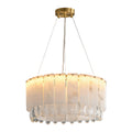 Luxury Brass Chandelier with Cloud Stone Ceiling Light