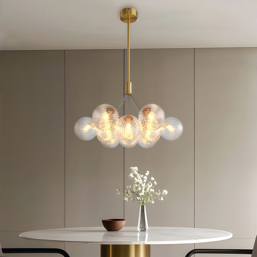 Minimalist Copper Bubble Chandelier - Modern Ceiling Light