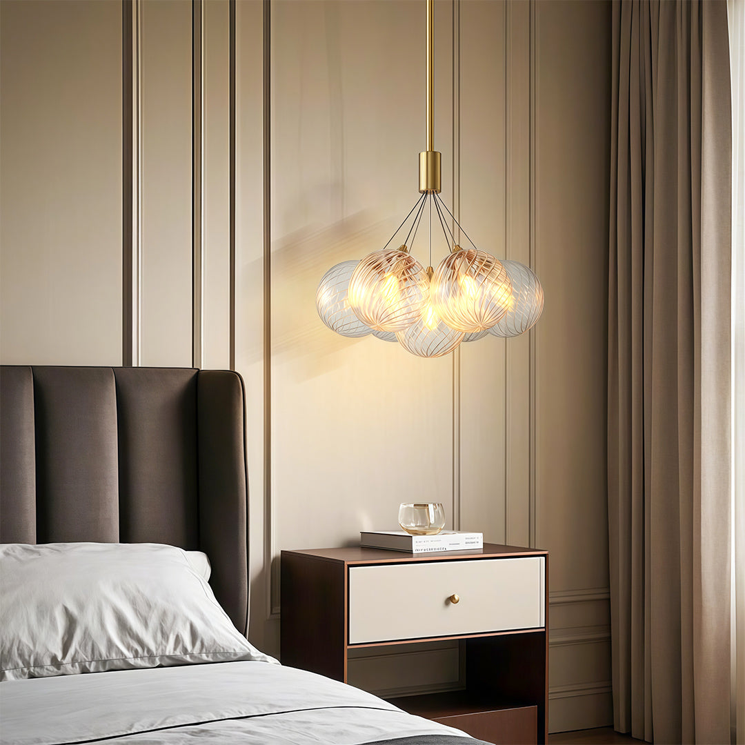 Minimalist Copper Bubble Chandelier - Modern Ceiling Light