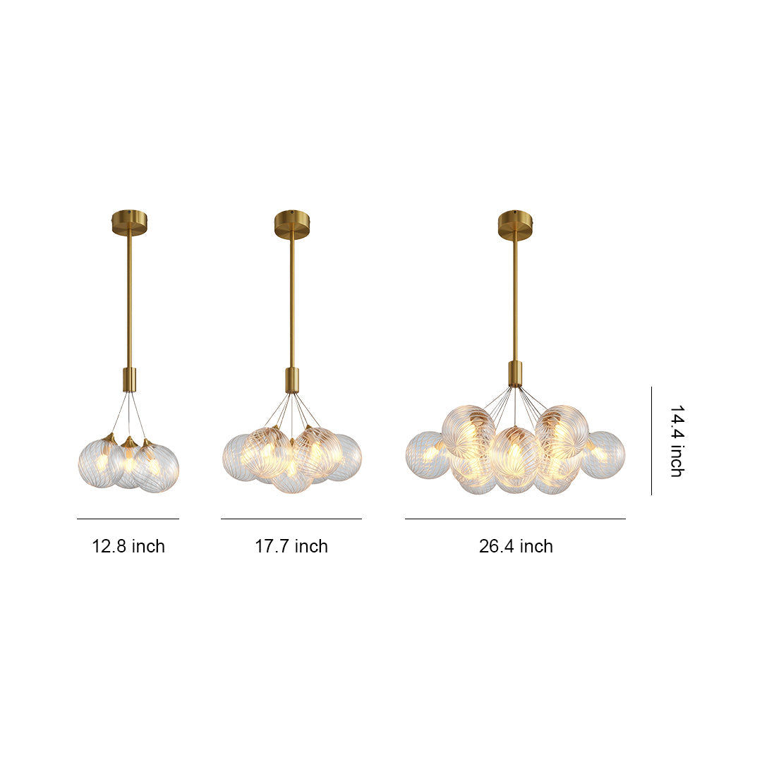 Minimalist Copper Bubble Chandelier - Modern Ceiling Light