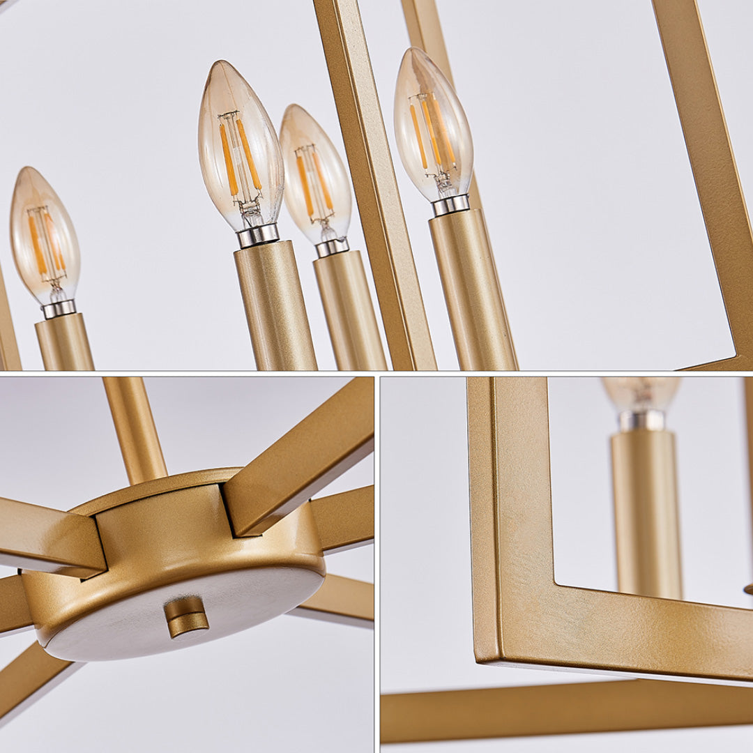 Industrial Multi-Head Candle Chandelier Ceiling Light