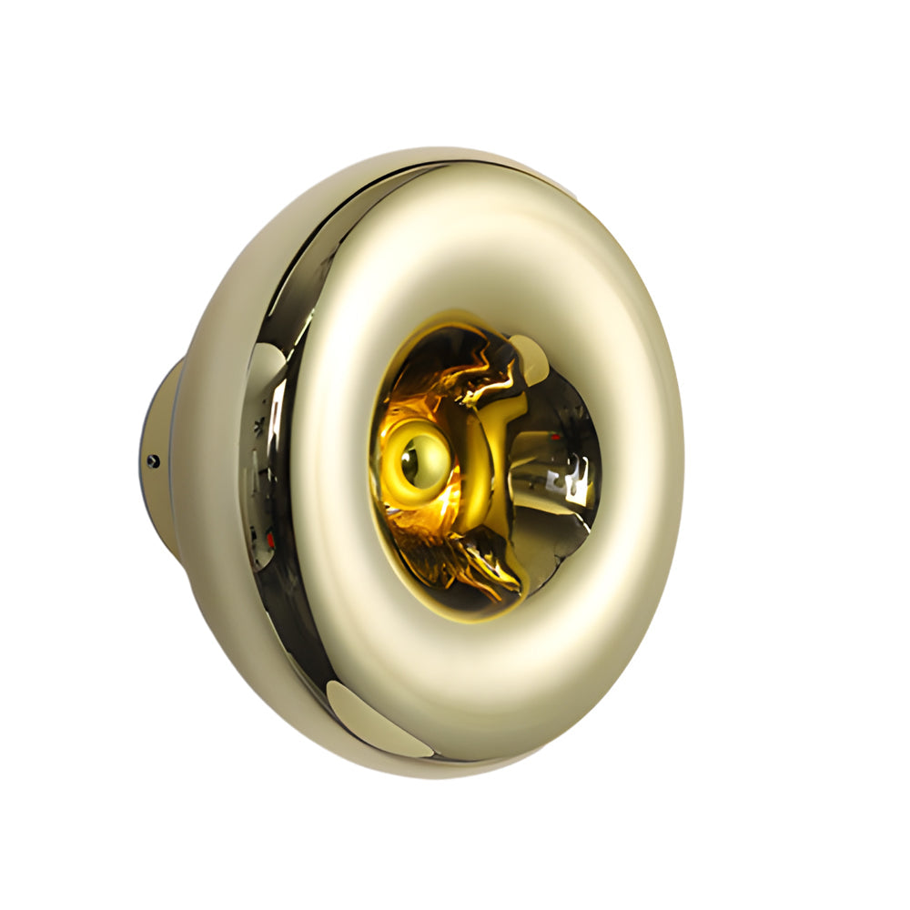 Luxury Chrome Round Wall Sconce - Artistic Lava Design