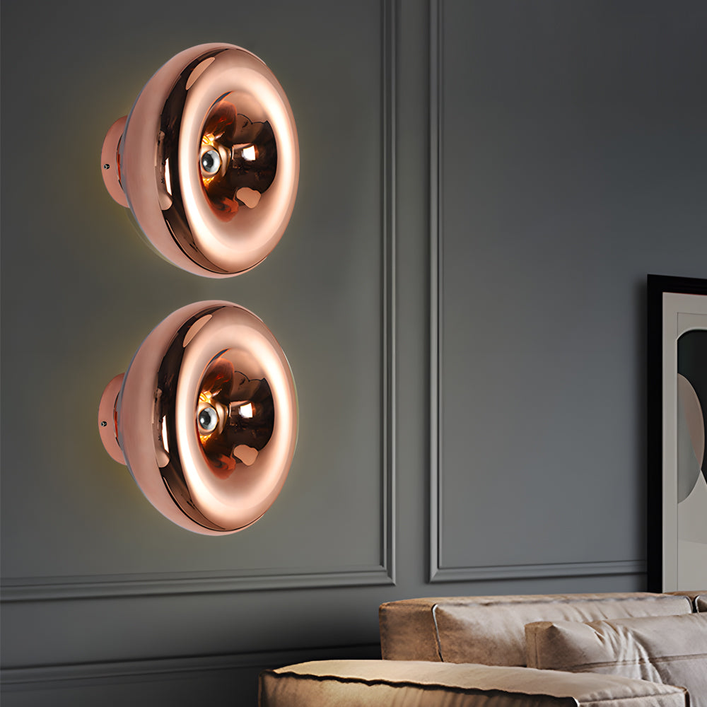Luxury Chrome Round Wall Sconce - Artistic Lava Design