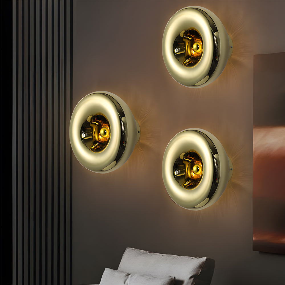Luxury Chrome Round Wall Sconce - Artistic Lava Design