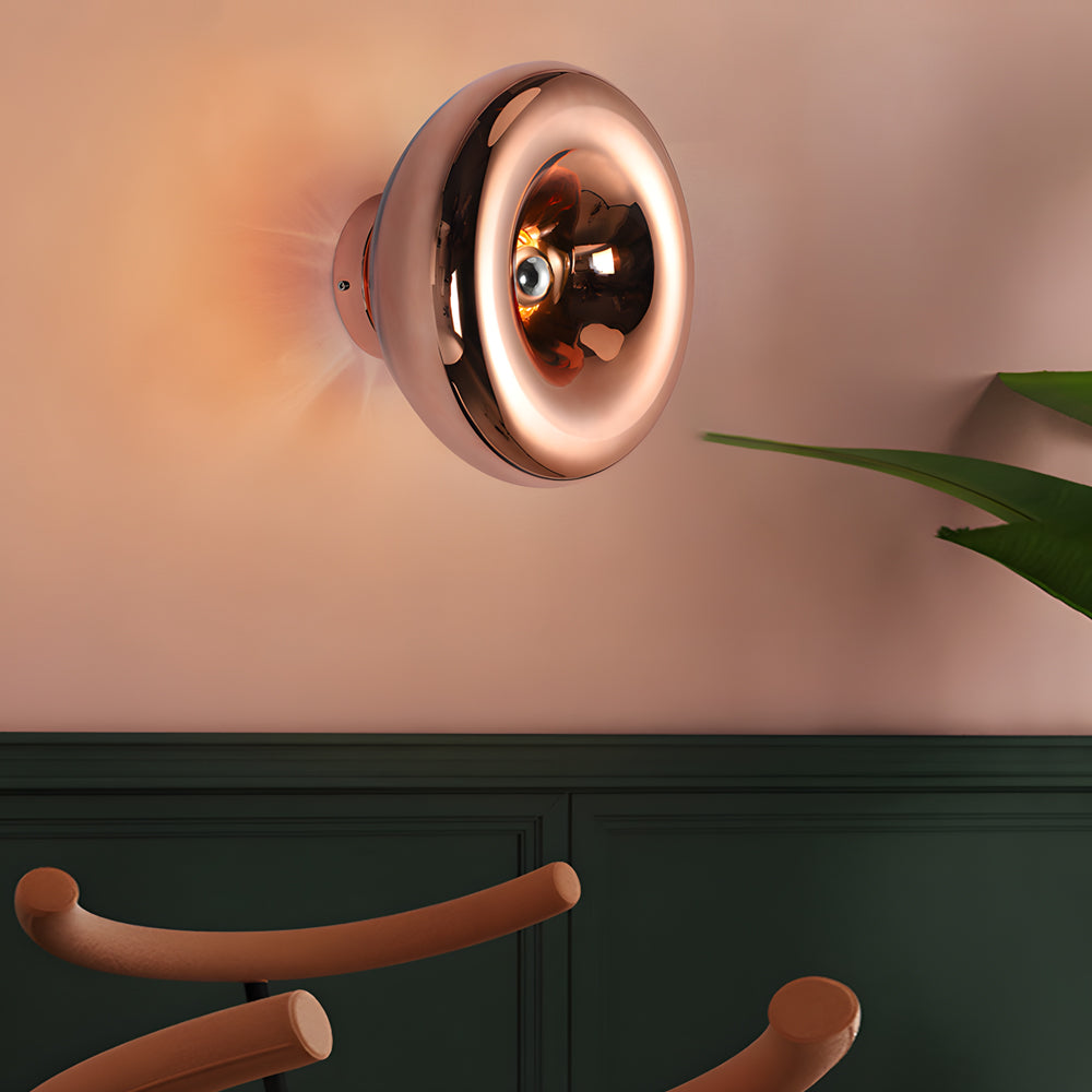 Luxury Chrome Round Wall Sconce - Artistic Lava Design