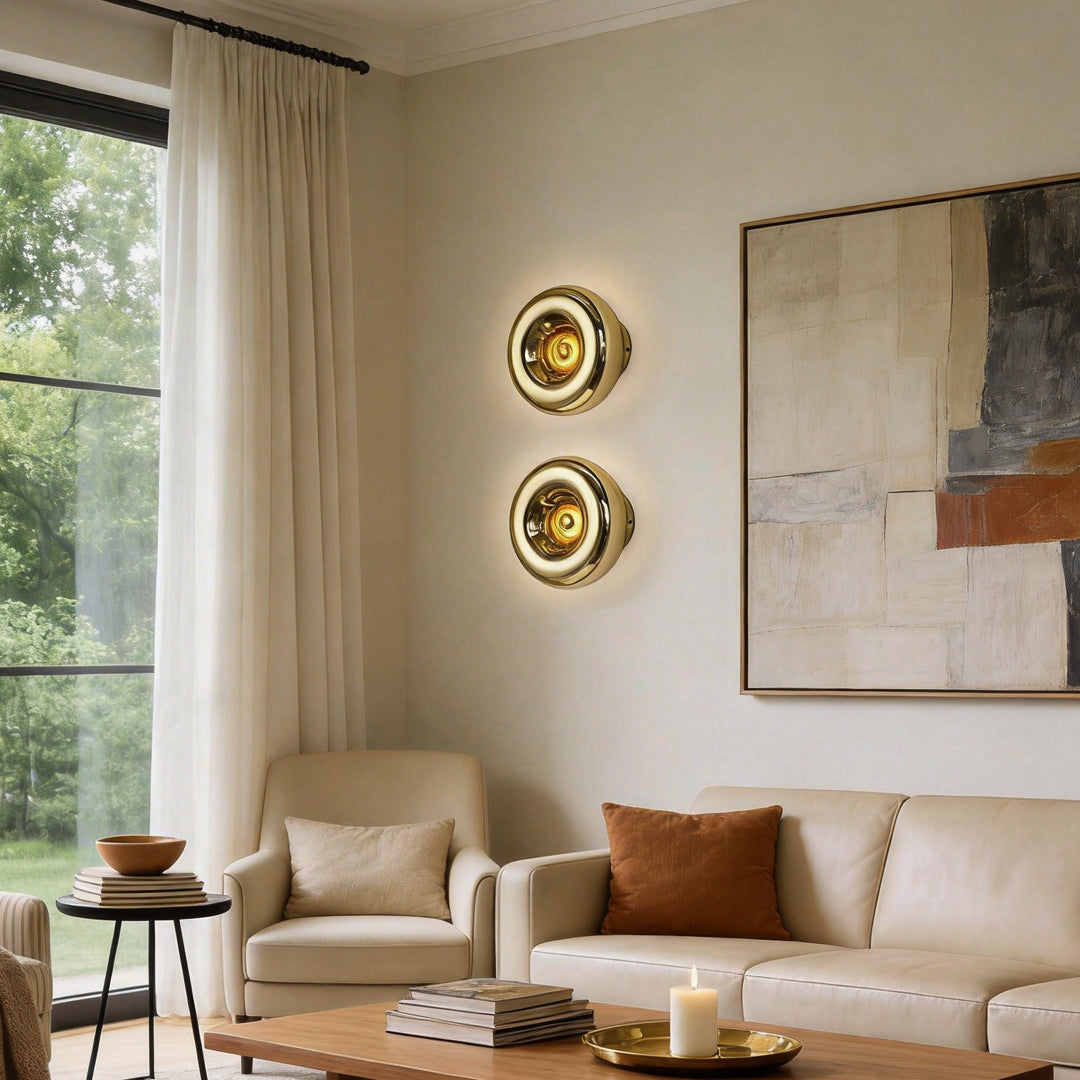 Luxury Chrome Round Wall Sconce - Artistic Lava Design