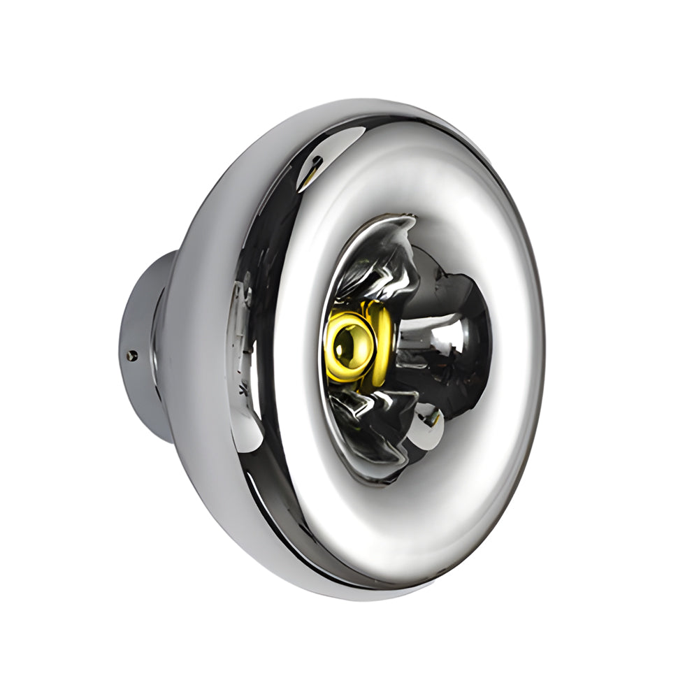 Luxury Chrome Round Wall Sconce - Artistic Lava Design