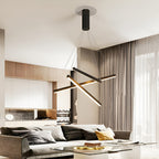 Modern Black LED Criss Linear Chandelier Ceiling Light