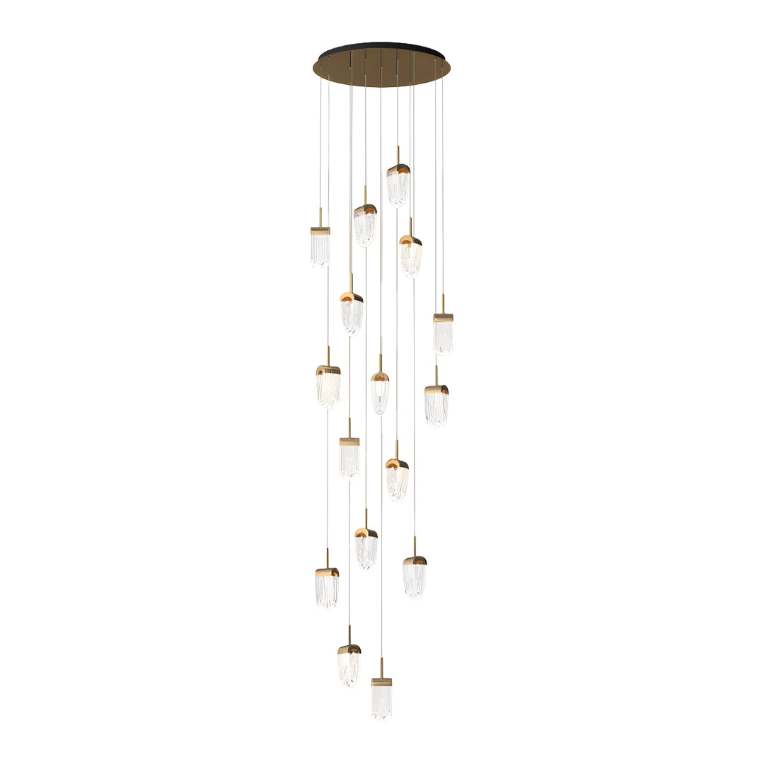 Modern Gold Staircase Chandelier - Luxury Ceiling Light