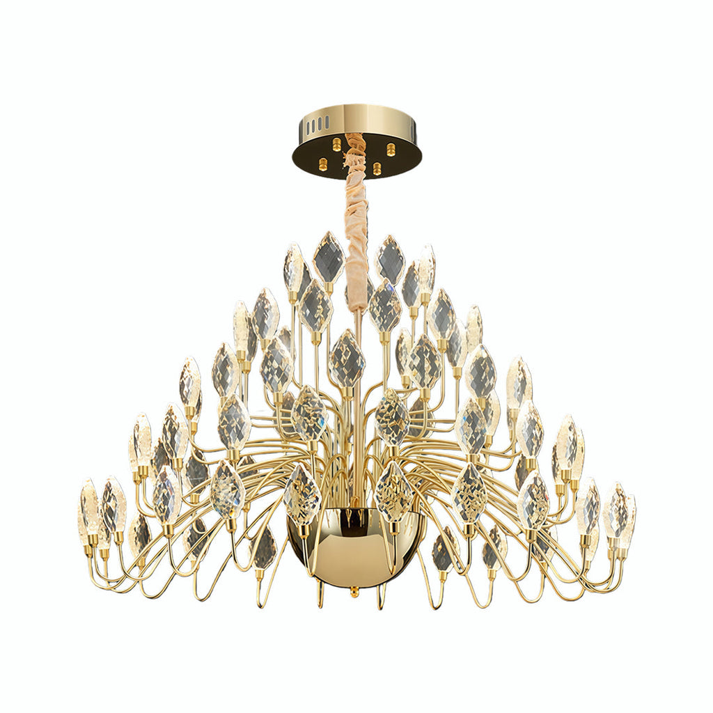 Luxury Gold LED Crystal Chandelier Ceiling Light