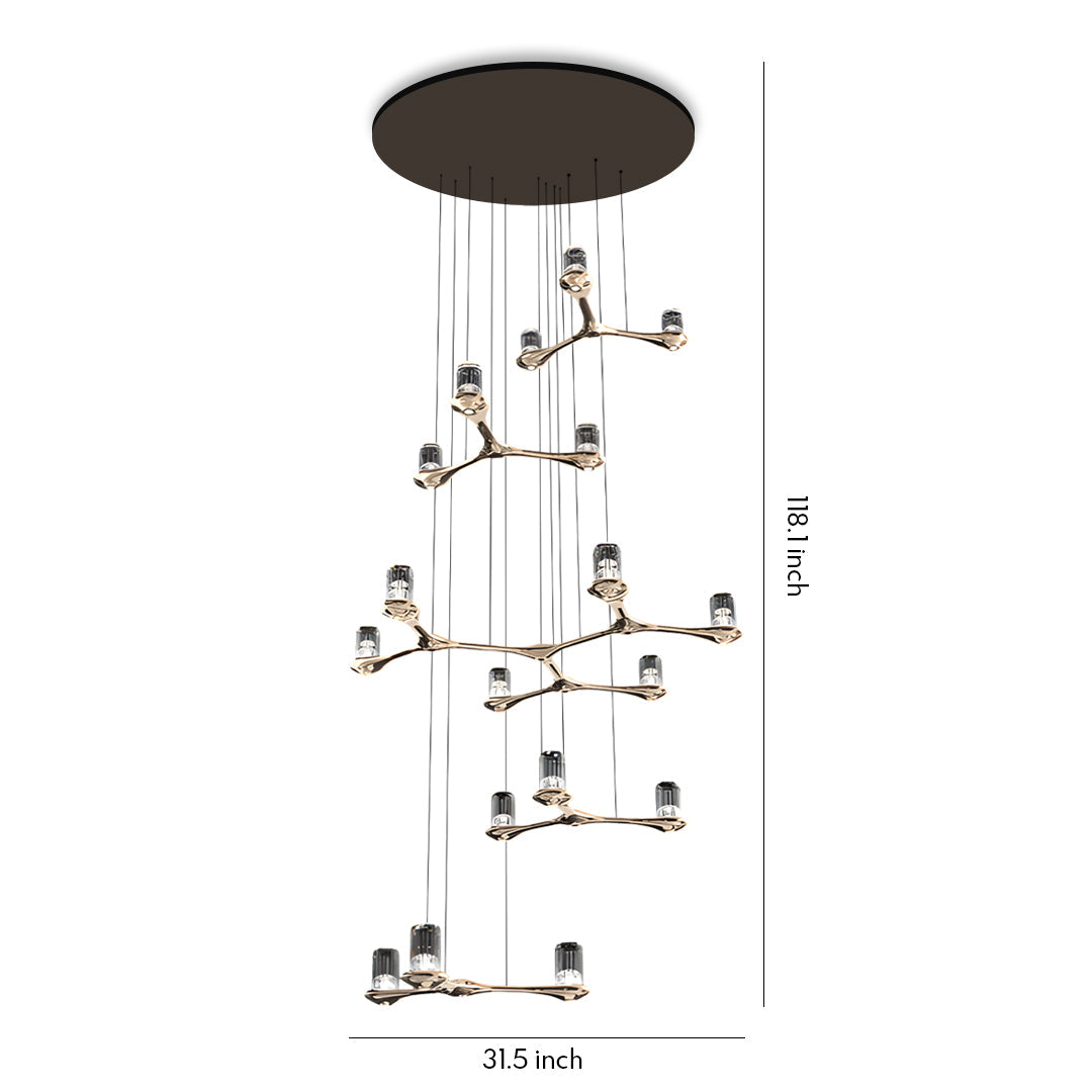 Nordic Crystal Staircase Chandelier - Elegant Ceiling Light
