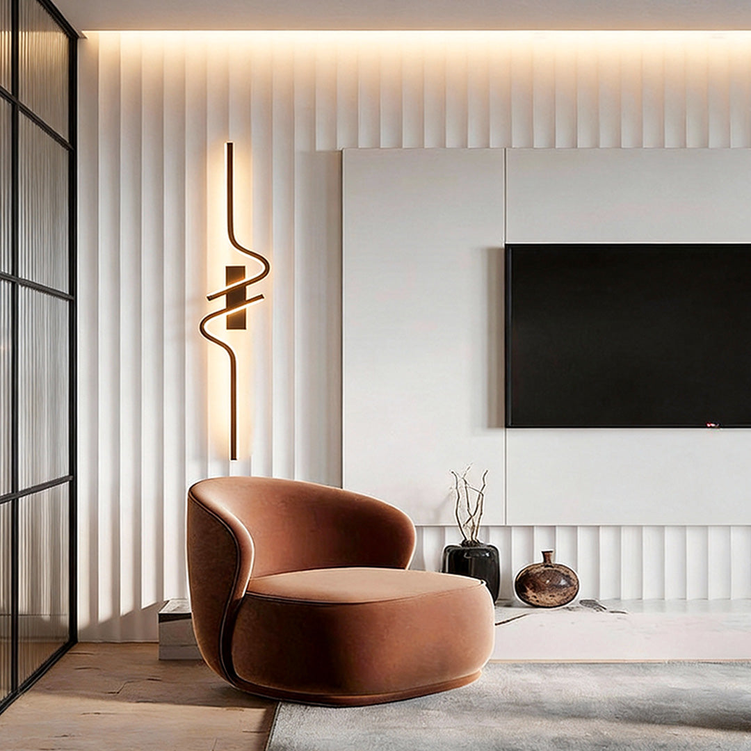 Minimalist Black Aluminum Curved Wall Sconce