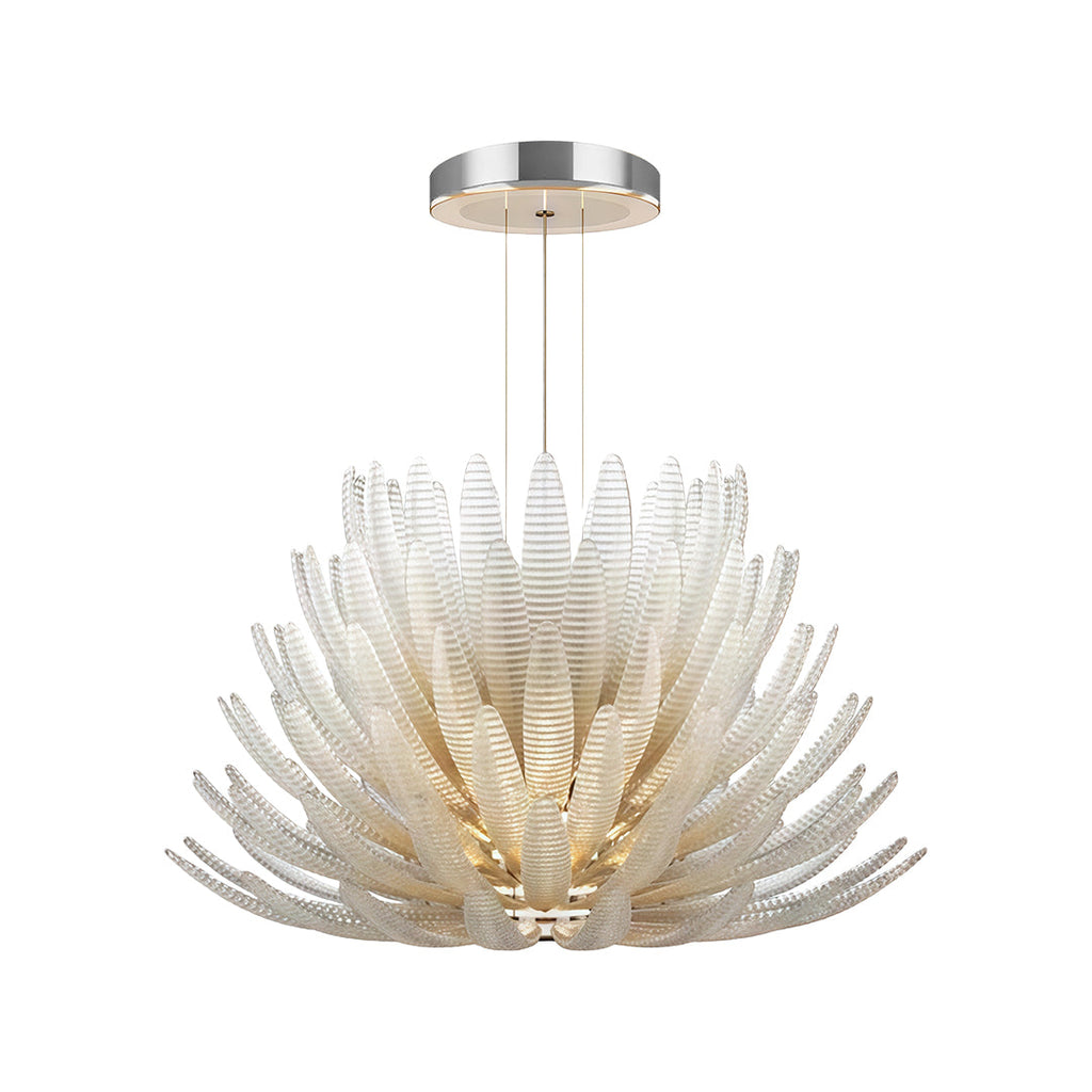 Luxury Stainless Steel and Glass Deco Chandelier Ceiling Light