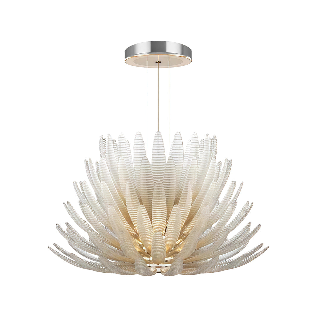 Luxury Stainless Steel and Glass Deco Chandelier Ceiling Light