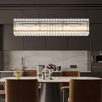 Luxury Iron Chandelier with Glass Lamp Shade - Elegant Ceiling Light