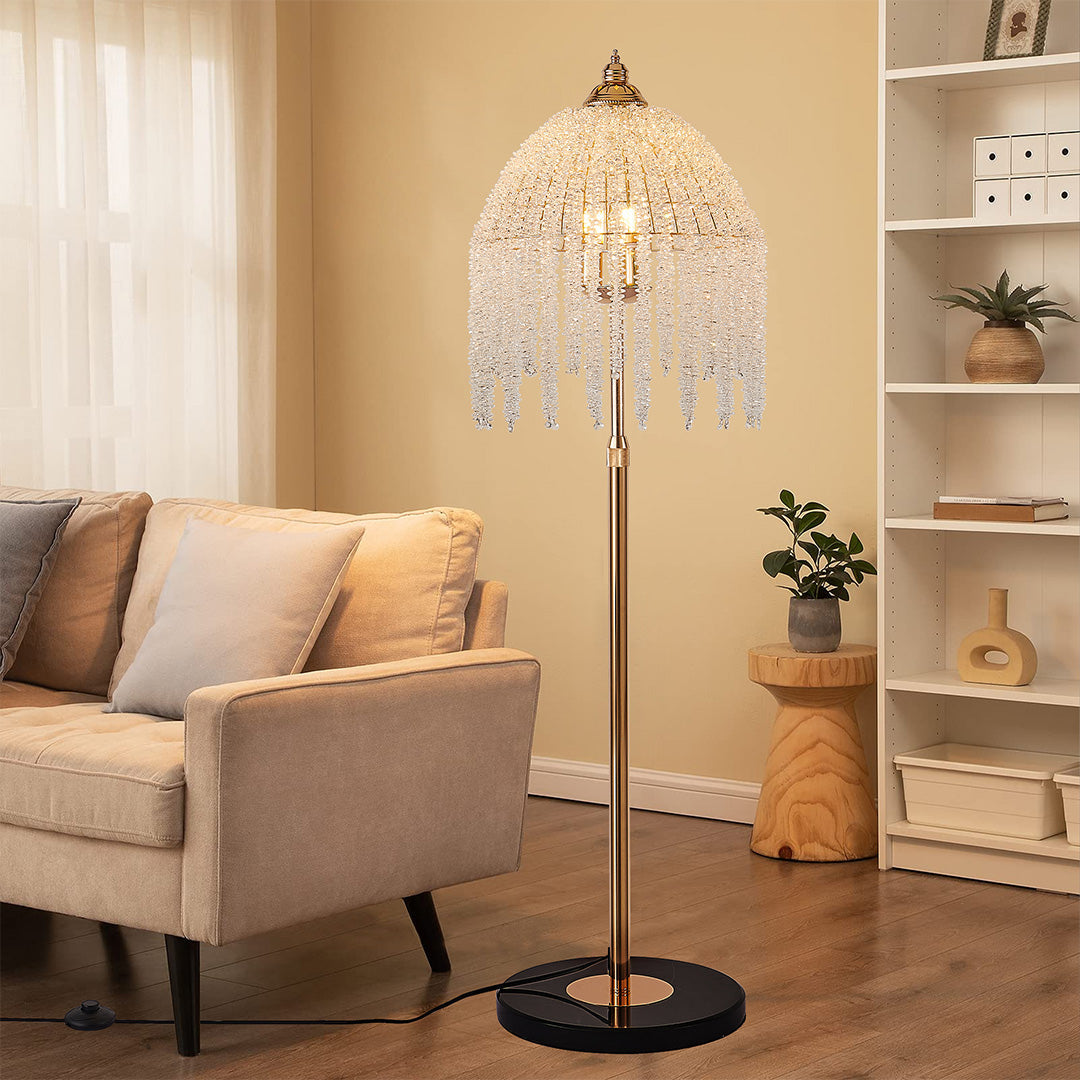 Luxury LED Floor Crystal Lamp - Elegant Home Decor Lighting