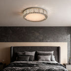 Premium Round Crystal LED Flush Mount Ceiling Light in Gold