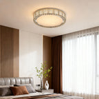 Premium Round Crystal LED Flush Mount Ceiling Light in Gold
