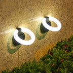 Premium Round Foldable Solar Deck Lights - Set of 4 Outdoor Disks