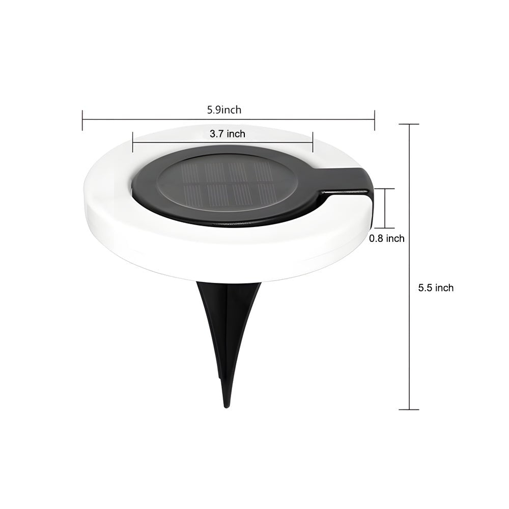 Premium Round Foldable Solar Deck Lights - Set of 4 Outdoor Disks