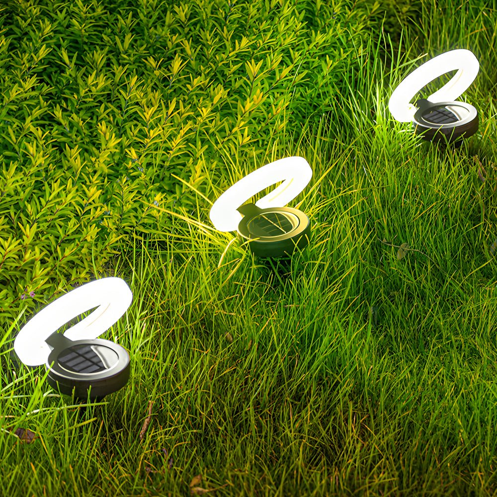 Premium Round Foldable Solar Deck Lights - Set of 4 Outdoor Disks