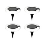 Premium Round Foldable Solar Deck Lights - Set of 4 Outdoor Disks