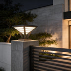 Geometric Aluminum LED Pillar Lights for Modern Gates