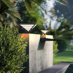 Geometric Aluminum LED Pillar Lights for Modern Gates