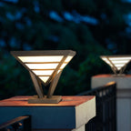 Geometric Aluminum LED Pillar Lights for Modern Gates