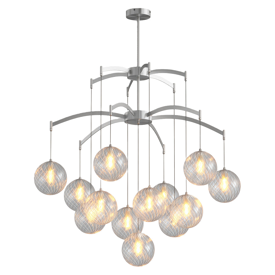 Premium Copper and Glass Ball Chandelier Ceiling Light