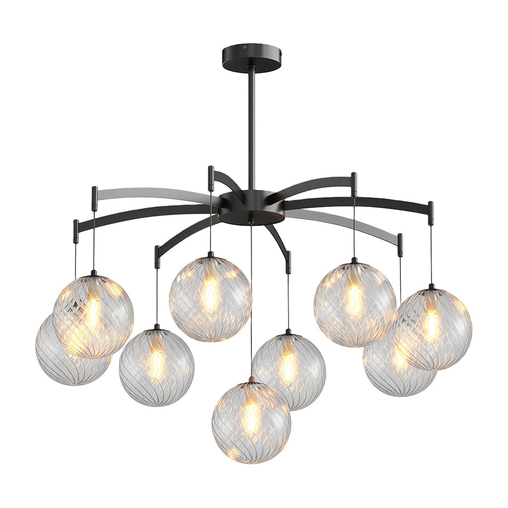 Premium Copper and Glass Ball Chandelier Ceiling Light