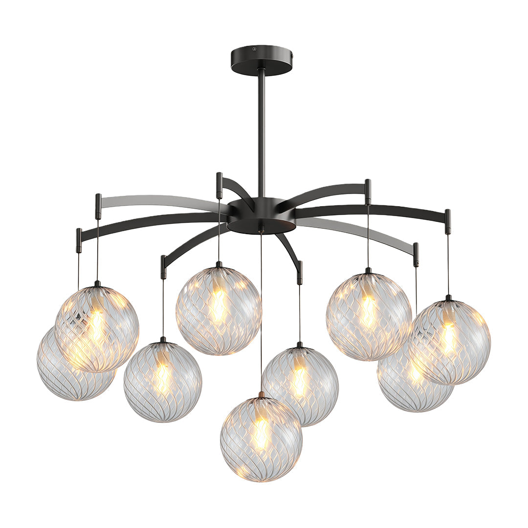 Premium Copper and Glass Ball Chandelier Ceiling Light